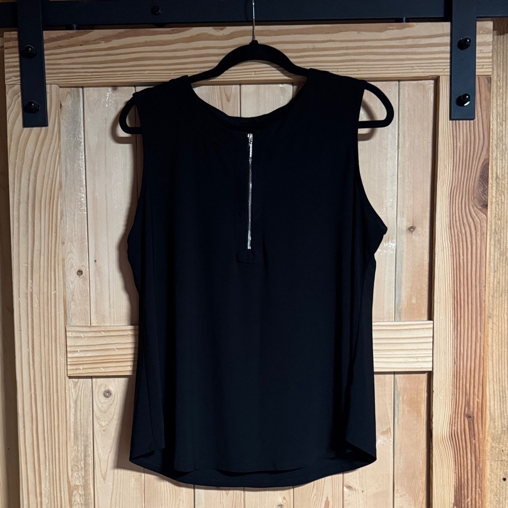 Jones Studio Black Sleeveless Blouse with Zipper Size XL